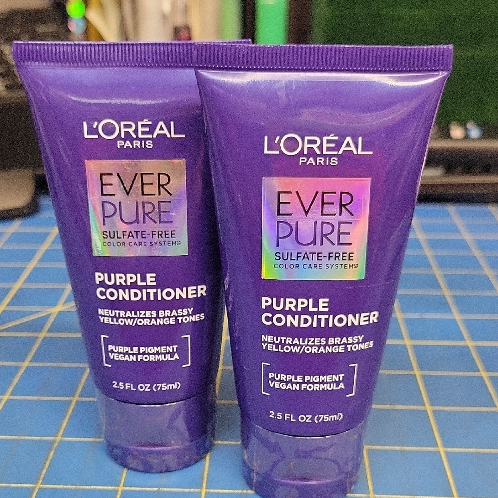 L'Oréal EverPure Purple Conditioner Sulfate-Free Set of 2  75ml New Sealed Tubes